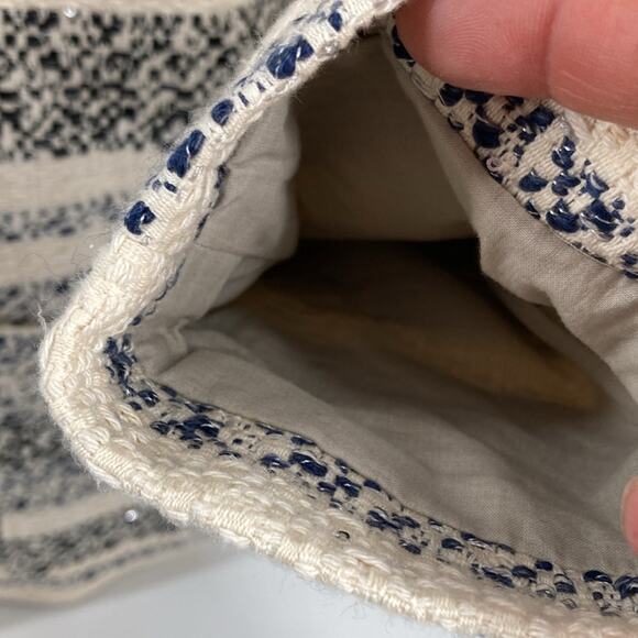 Suzie Winkle Paris Womens Cream Blue Black Striped Jacket Blazer Size 38 - Picture 7 of 16